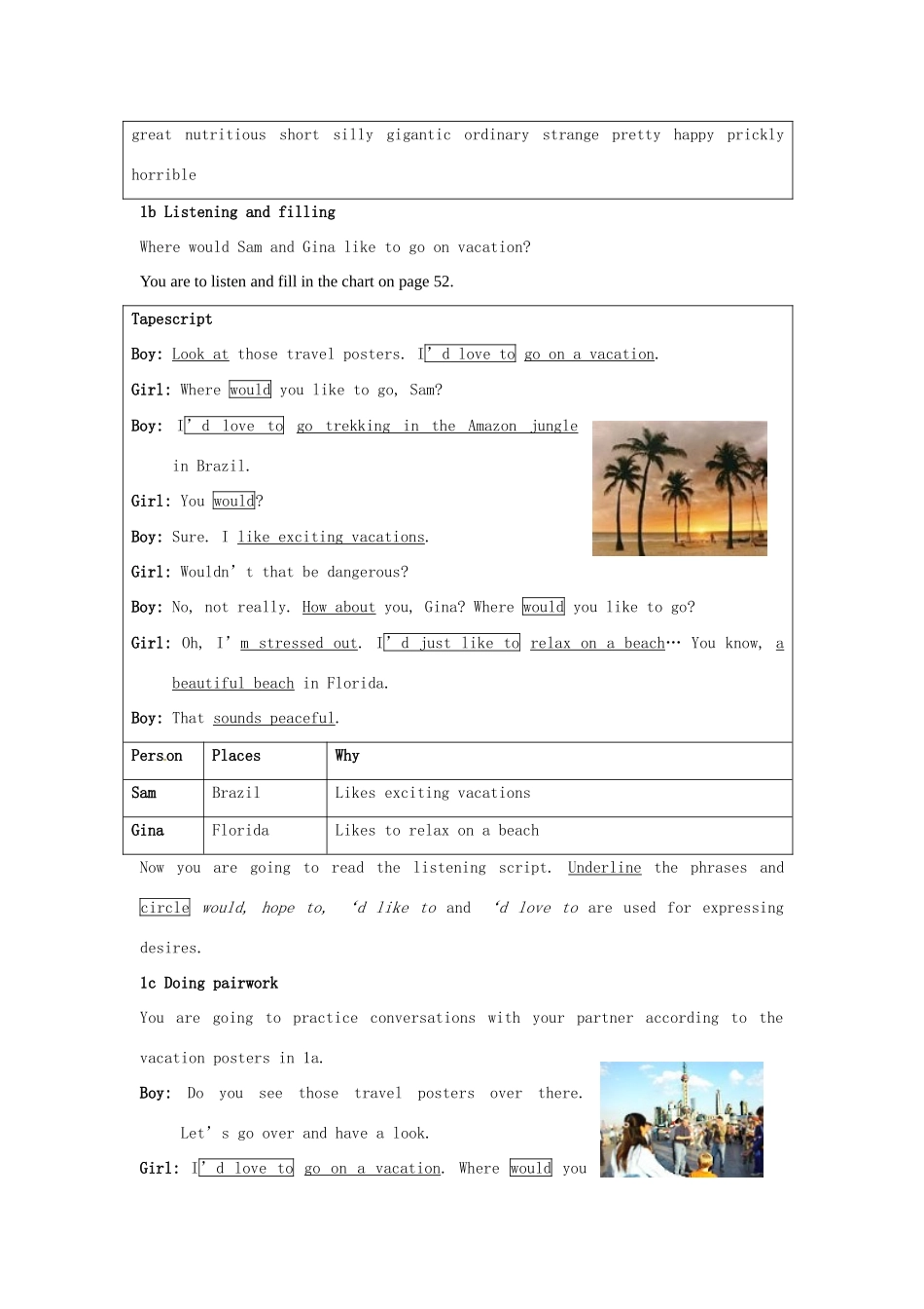 四川省江油市九年级英语《 Unit 7 Where would you like to visit》SECTION A教案 人教新目标版_第2页
