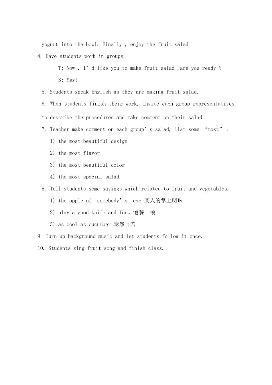 八年级英语上册 unit 7 activities in class 教案 人教新目标版_第2页