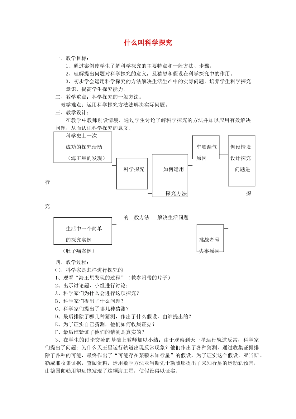 七年级科学上册《什么是科学》教案1 华东师大版_第1页