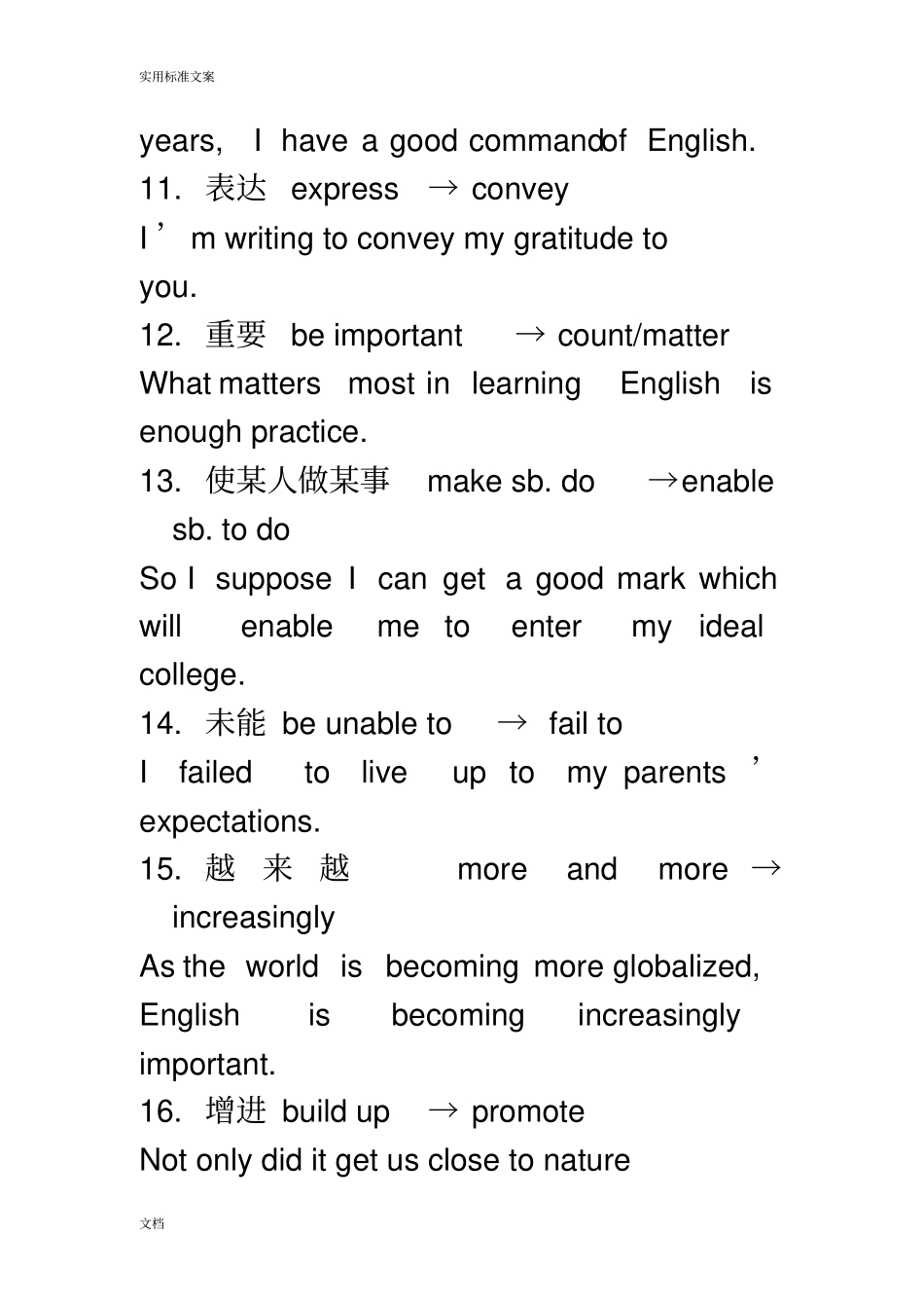 2016年高考英语书面表达高级词汇必背_第3页