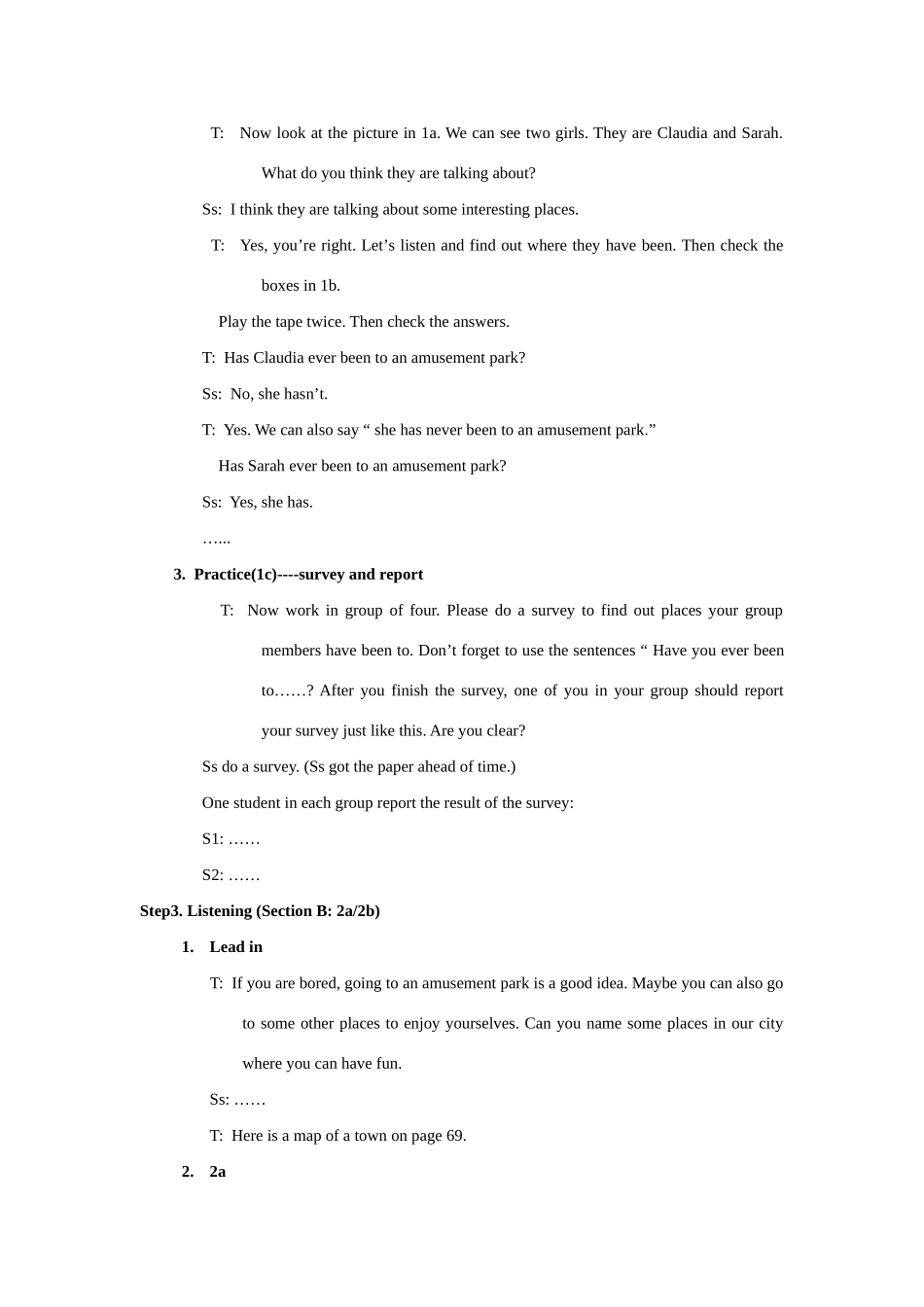 八年级英语第九单元第一课时教案人教版_第3页