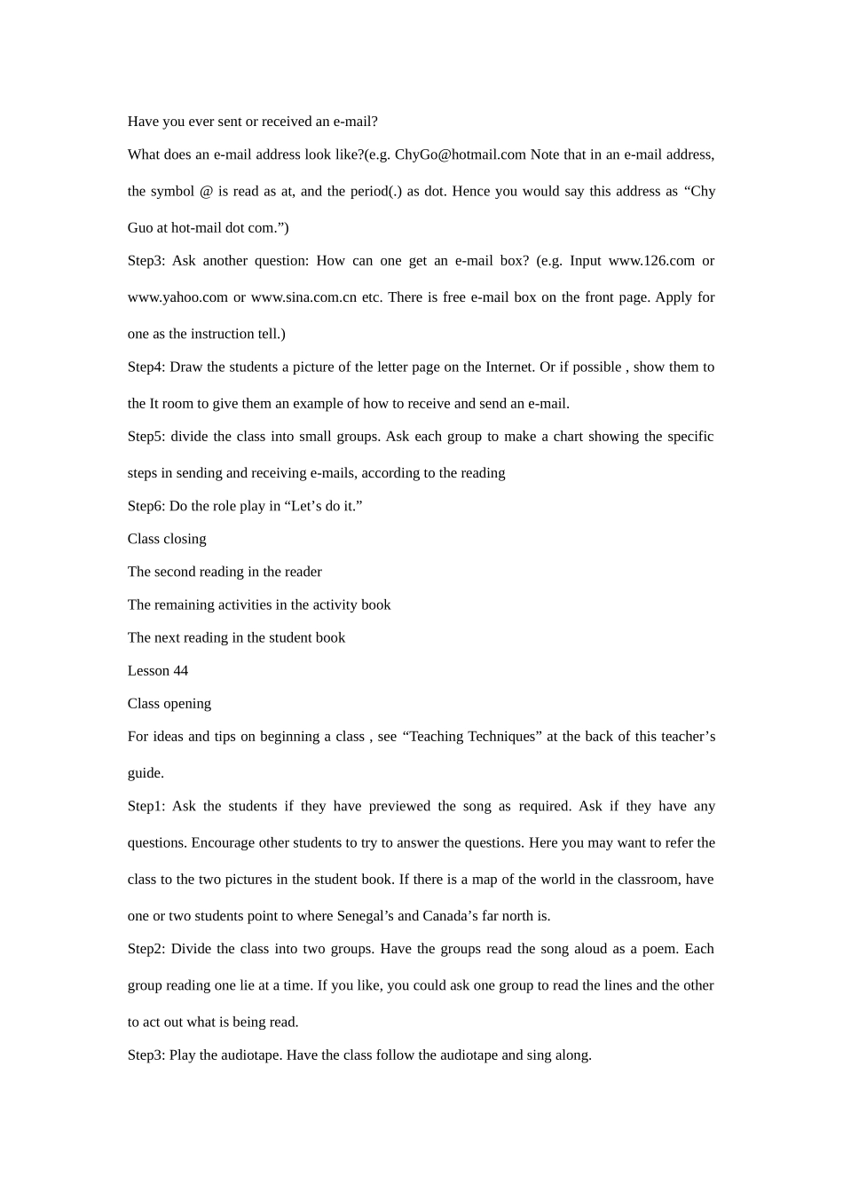 八年级英语下：unit6 lesson41-45教案（冀教版）_第2页