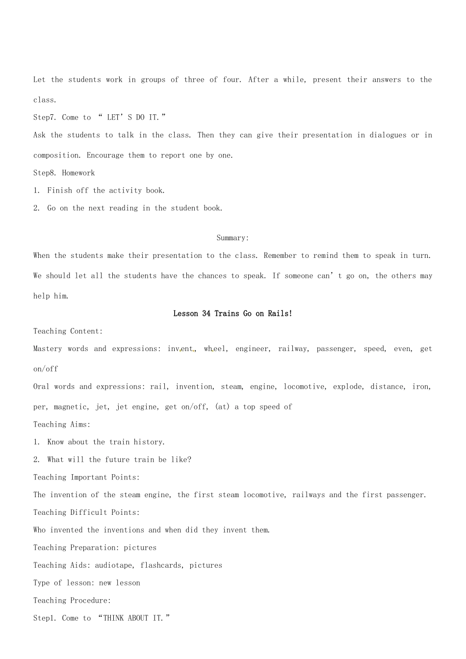 八年级英语下册 Unit 5 Go with Transportation单元教案 翼教版_第2页