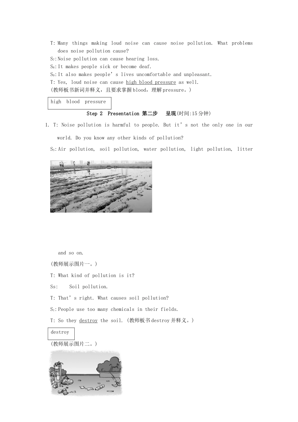 九年级英语上册 Unit 2 Topic 1  Pollution causes too many problems Section D教学设计 仁爱版_第2页