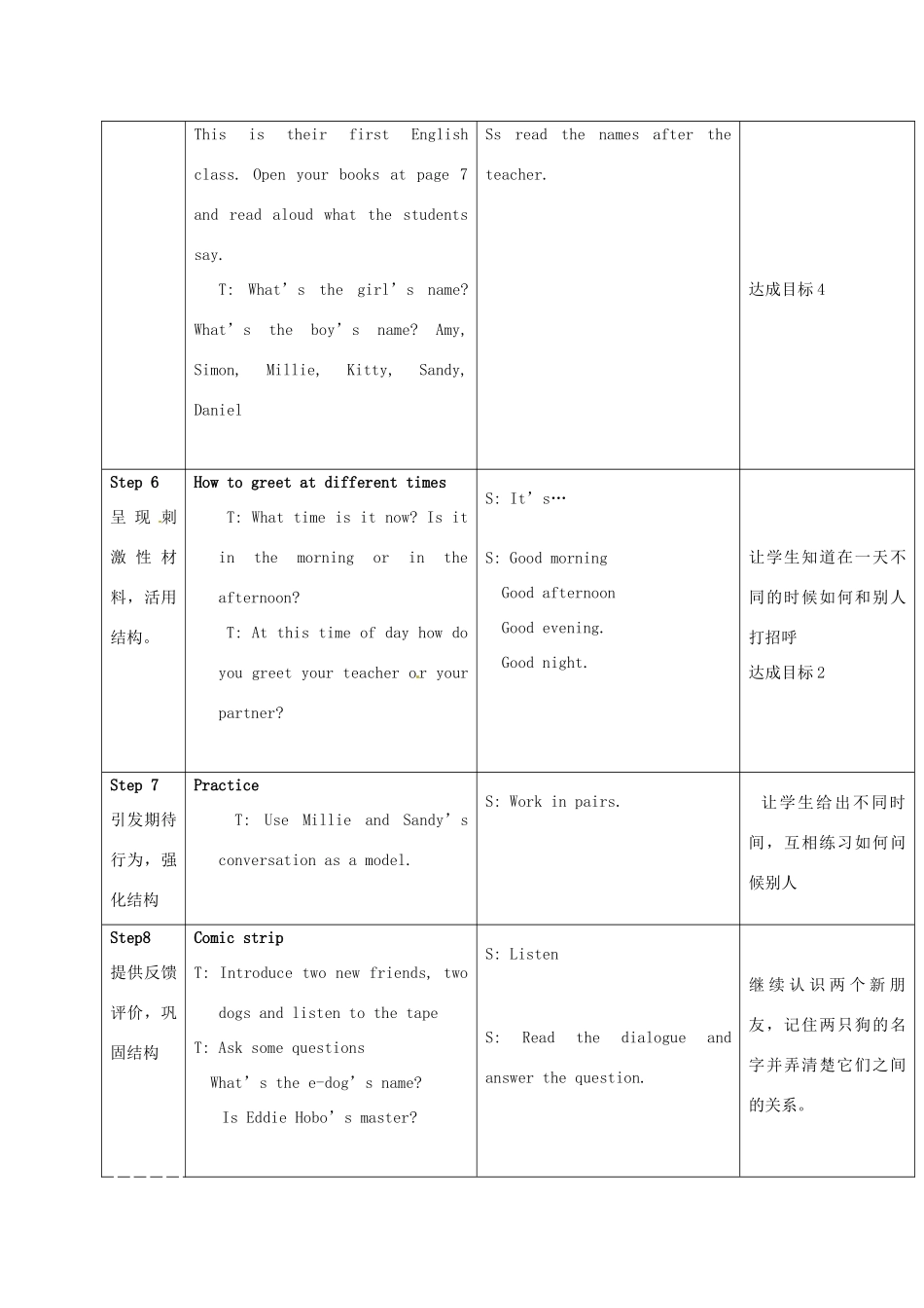 七年级英语上册《Unit 1 This is me》（welcome）教案 （新版）牛津版-（新版）牛津版初中七年级上册英语教案_第3页