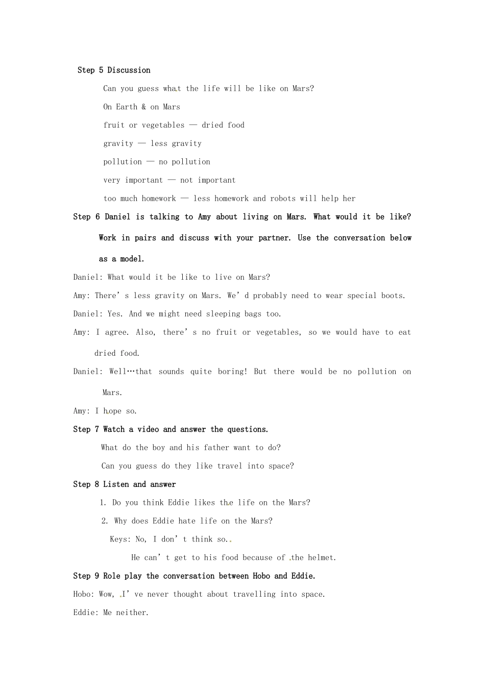 九年级英语下册 Unit 1 Life on Mars Welcome to the Unit教案 牛津版-牛津版初中九年级下册英语教案_第2页