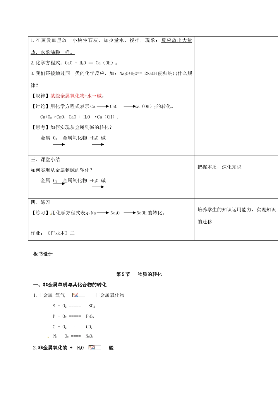 九年级科学上册 2.5 物质的转化（第2课时）教案2 （新版）浙教版-（新版）浙教版初中九年级上册自然科学教案_第3页