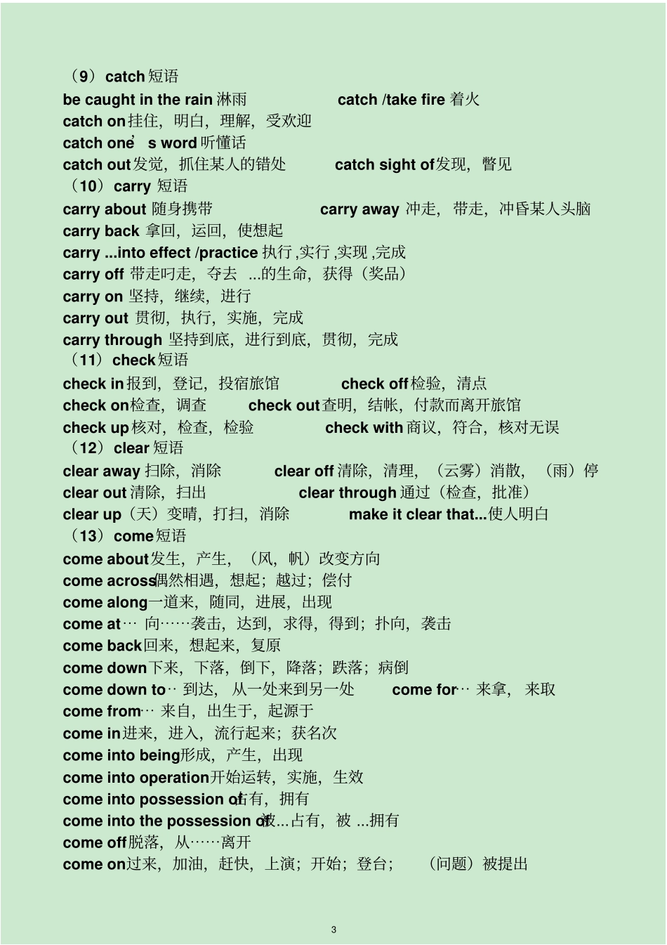 2016江苏高考英语动词短语总结教材_第3页