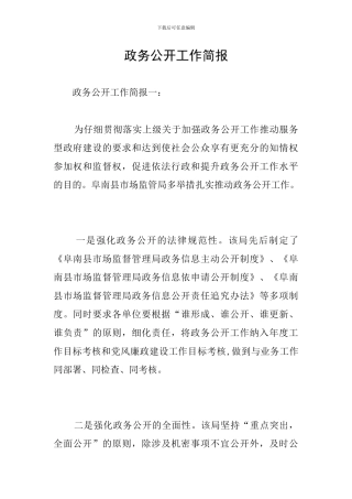 政务公开工作简报