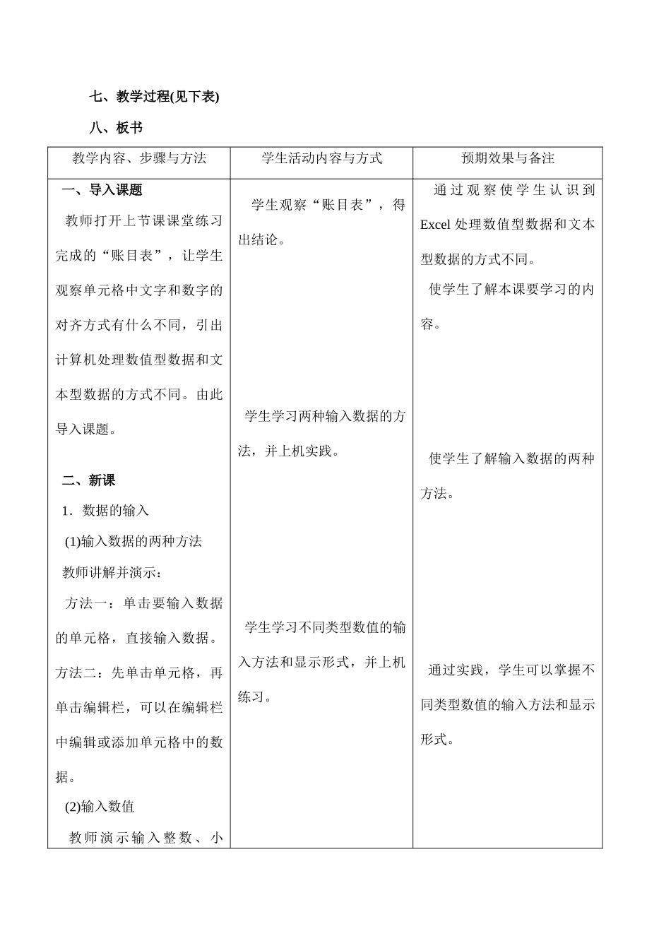 [初中信息技术]八年级 第二课 数据的输入、修改和计算_第2页