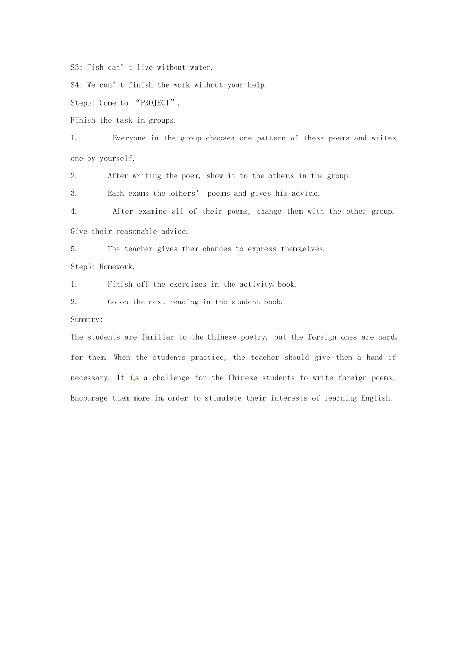 九年级英语下册 Unit 1 You Can Write Poetry Lesson 4教案 冀教版_第2页