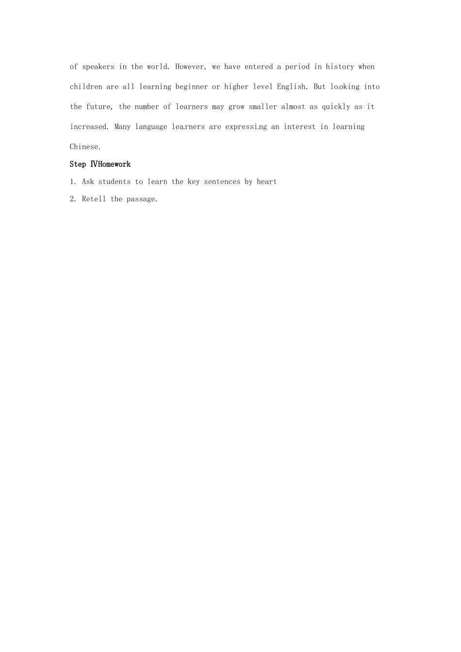 九年级英语下册 Module9 Unit2 We all own English教案 外研版_第3页