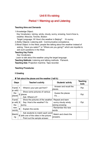 七年级英语下册unit6教案4人教新目标版
