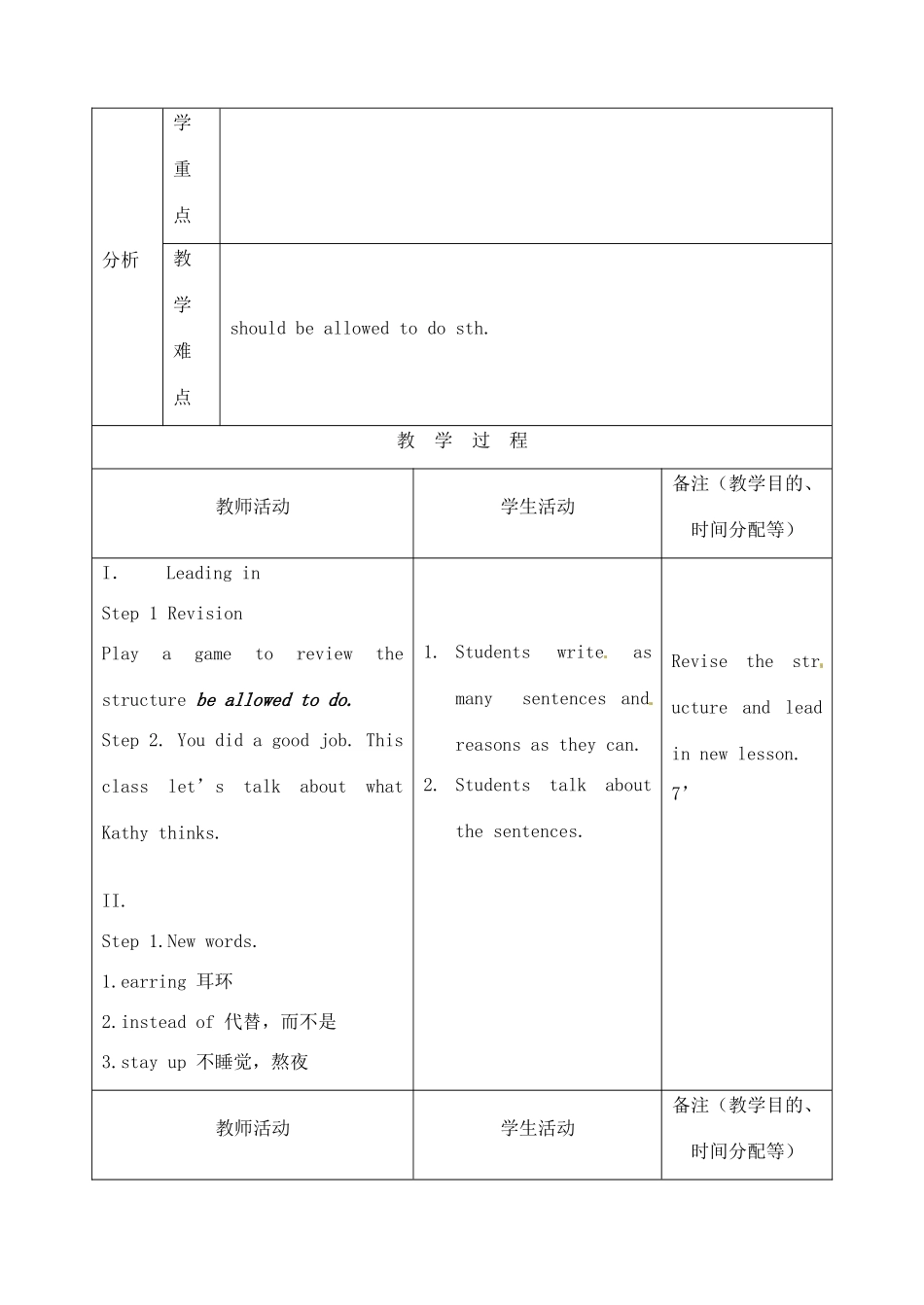 吉林省四平市第十七中学九年级英语全册《Unit 3 Teenagers should be allowed to choose their own clothes》（第2课时）教案 人教新目标版_第2页