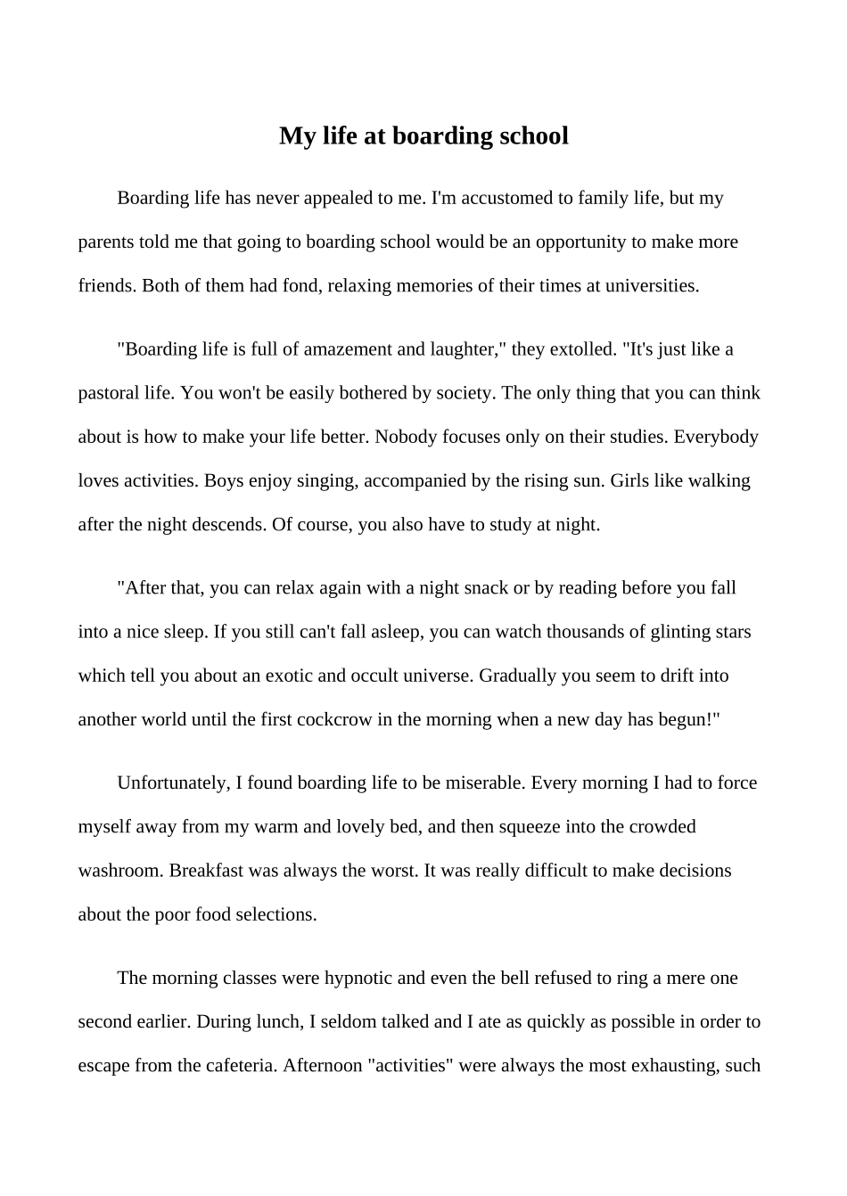 九年级英语Unit 3 Teenagers should be allowed... My life at boarding school新人教版_第1页