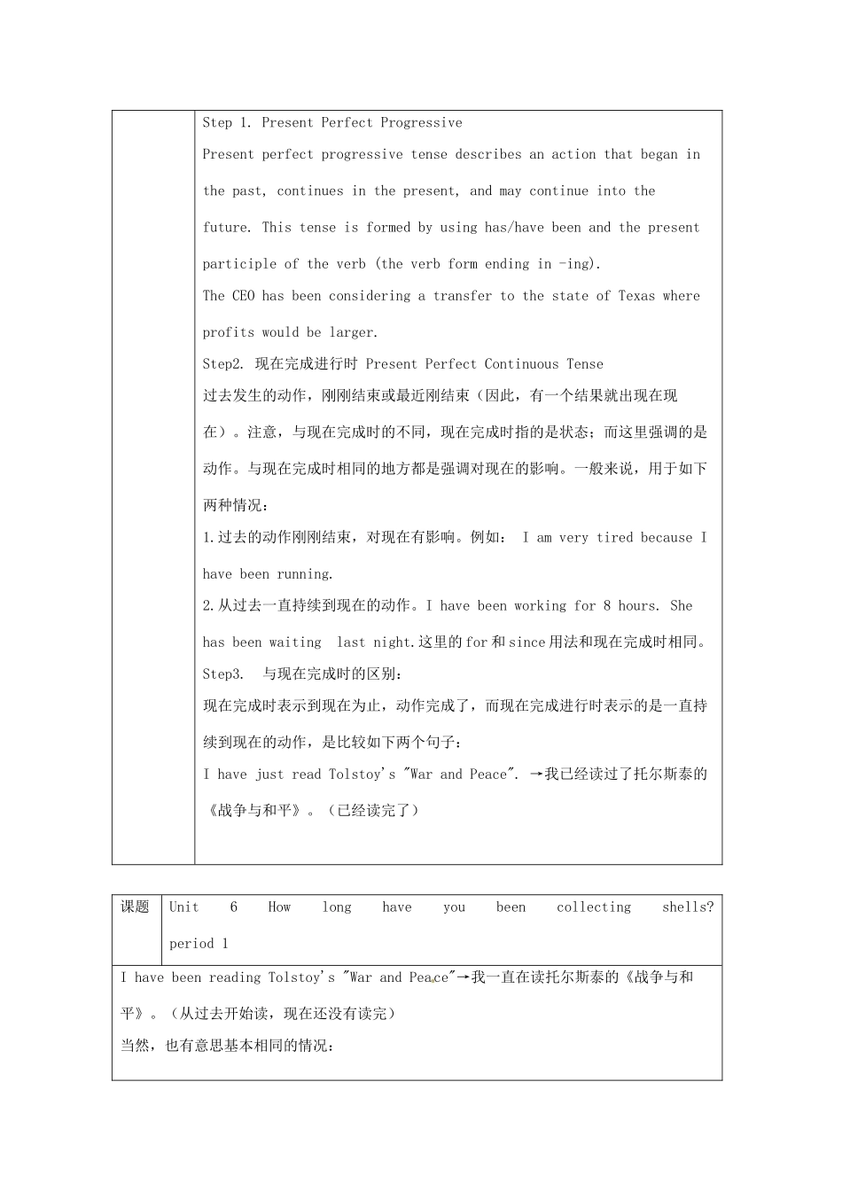 八年级英语上册 Unit 6 How long have you been collecting shells？教案 鲁教版_第2页