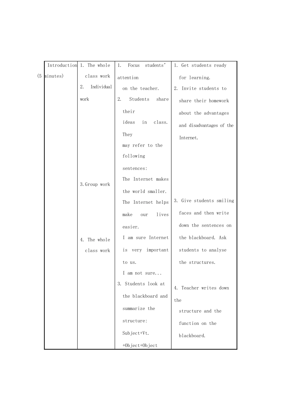 八年级英语上册 Unit 4 Our world Topic 3 The Internet makes the world smaller Section D教案 （新版）仁爱版_第3页