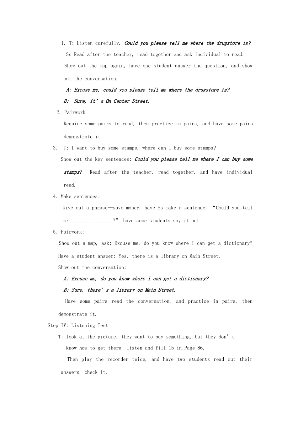 九年级英语 Unit5 Could you please tell me where the restrooms are教案12 鲁教版_第3页