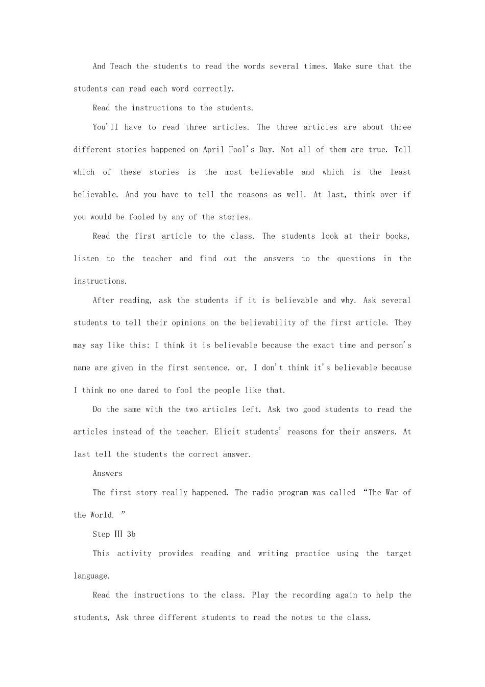 九年级英语全册 Unit 9 By the time I got outside，the bus had already left The Fifth Period教案 人教新目标版_第3页