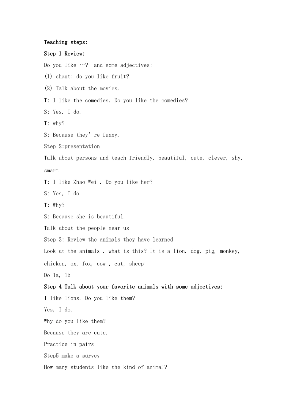 七年级英语下U int3教案新目标_第3页