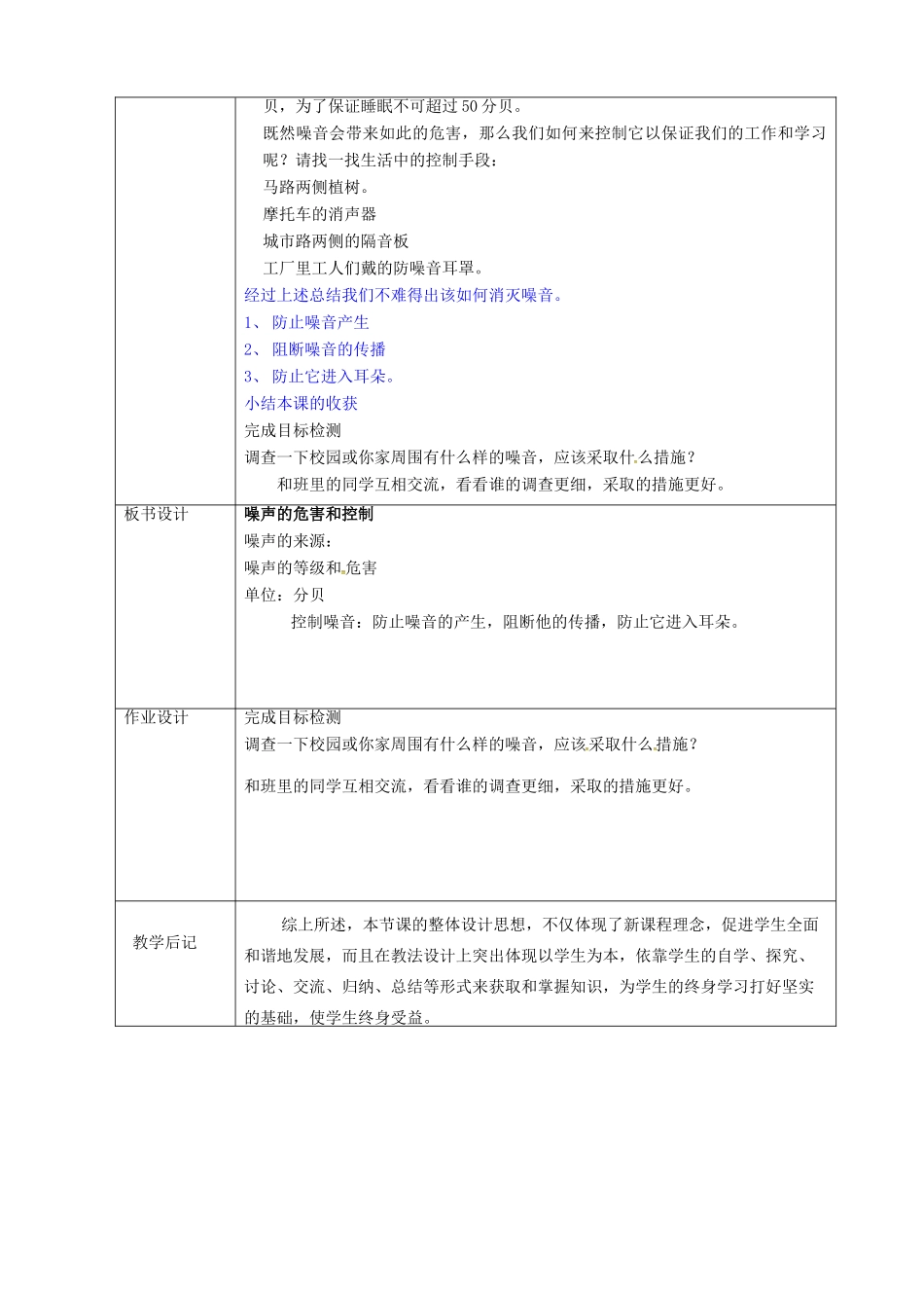 八年级物理上册 2.4 噪声的危害和控制教案 鲁教版五四制-鲁教版五四制初中八年级上册物理教案_第3页