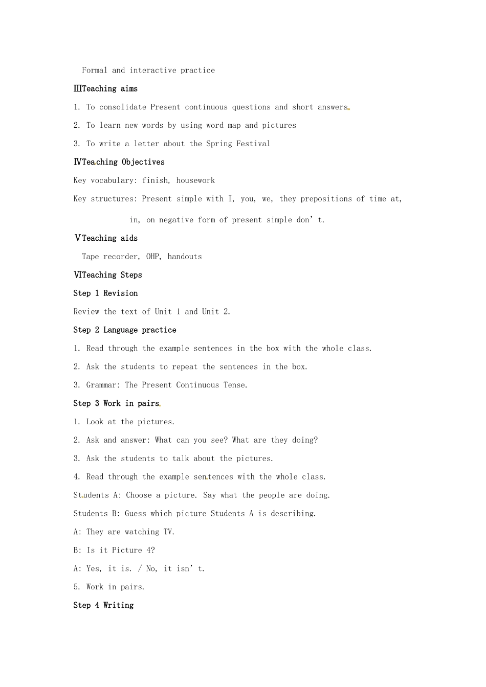 天津市武清区杨村第五中学七年级英语上册《Module 10 Spring Festival Unit 3 Language in use》教案 （新版）外研版_第2页