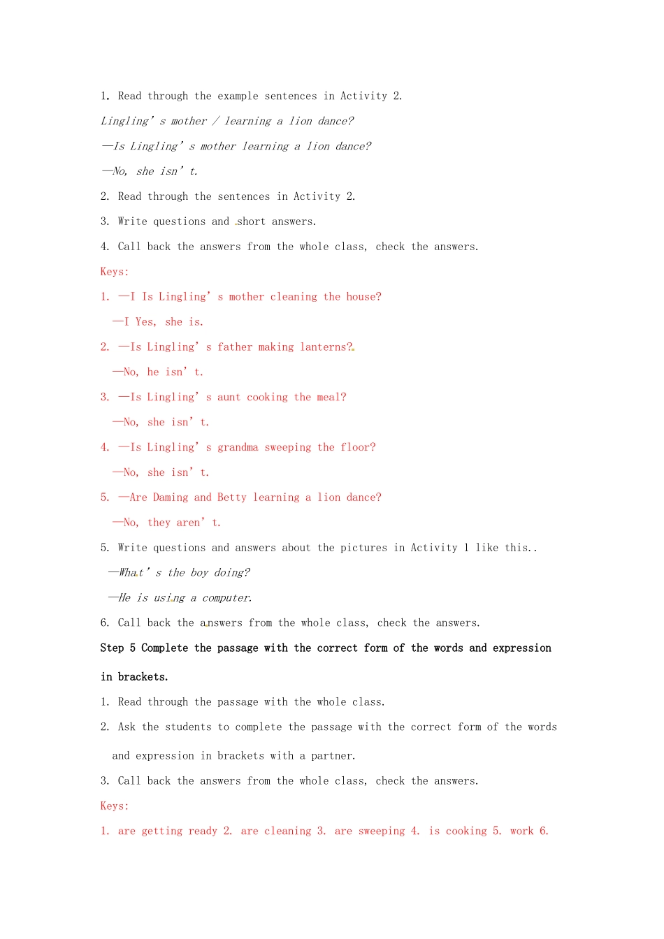 天津市武清区杨村第五中学七年级英语上册《Module 10 Spring Festival Unit 3 Language in use》教案 （新版）外研版_第3页