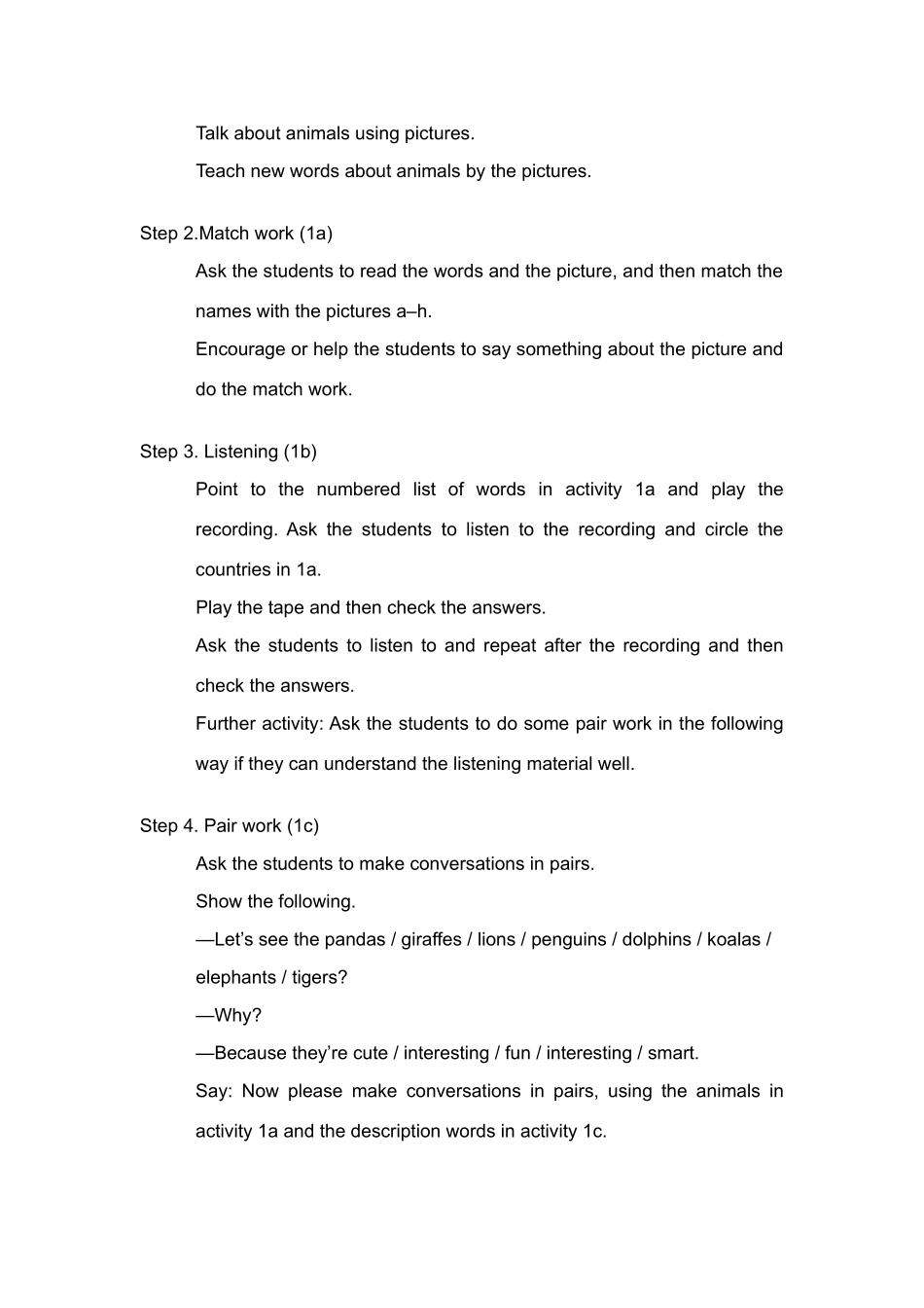 七年级英语 Unit 3  教案人教新课标版 _第3页