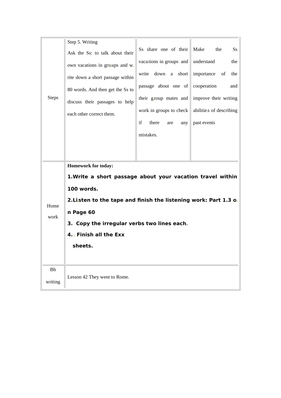 七年级英语下册 Unit 11 Lesson 42 They Went to Rome教案 北师大版_第3页