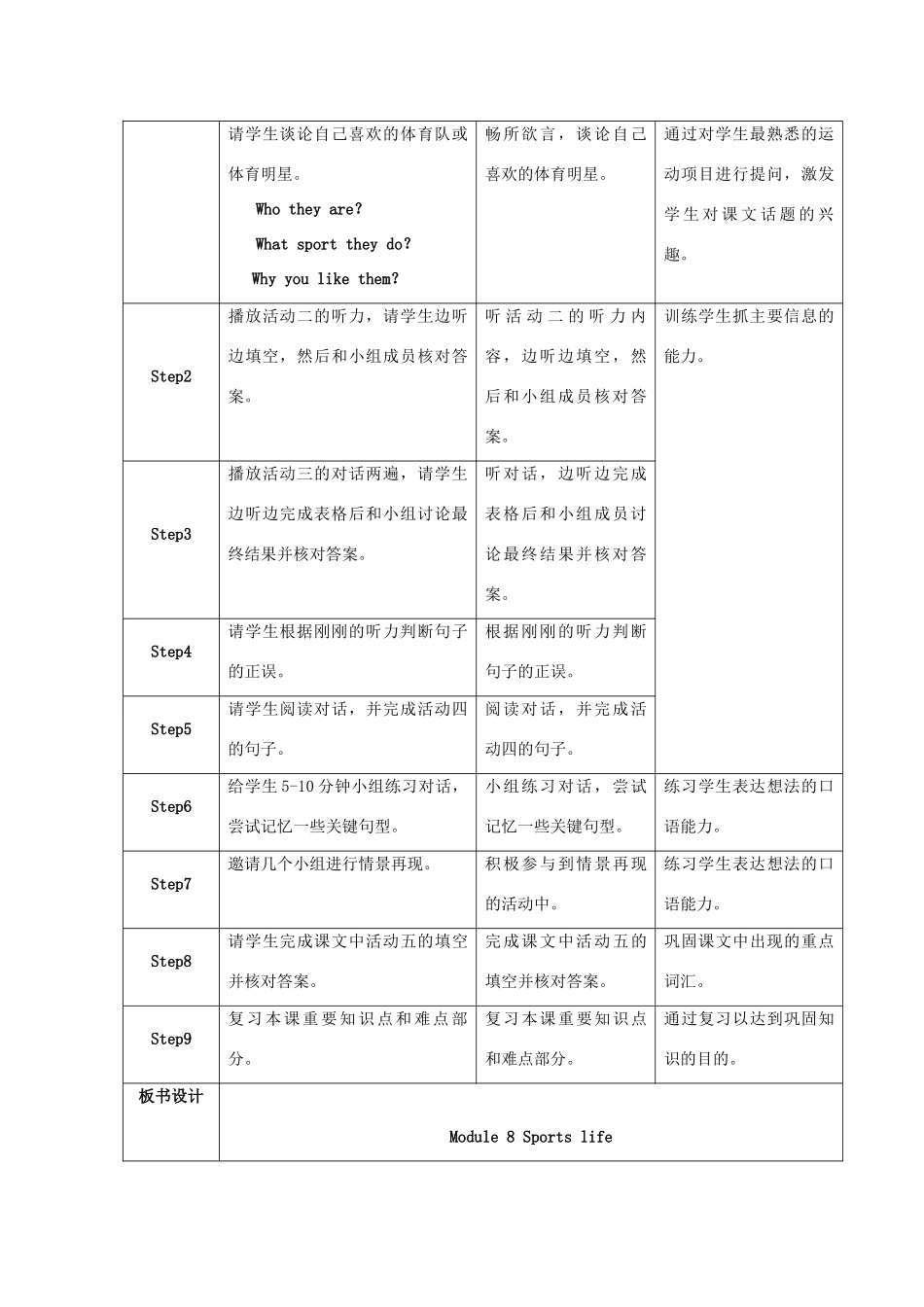 学年九年级英语上册 Module 8 Sports life Unit 1 Daming wasn’t chosen for the team last time教案 （新版）外研版-（新版）外研版初中九年级上册英语教案_第2页