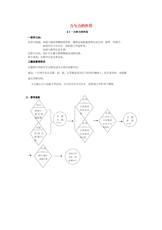 七年级科学下册 第12章 宇宙与空间探索 12.2 力与空间探索 力与力的作用教学设计 牛津上海版-牛津上海版初中七年级下册自然科学教案