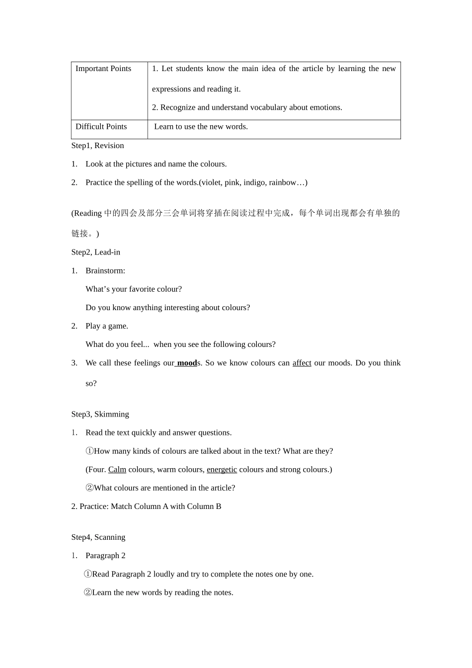 九年级英语 9A Unit2 Colour教案 牛津版_第3页