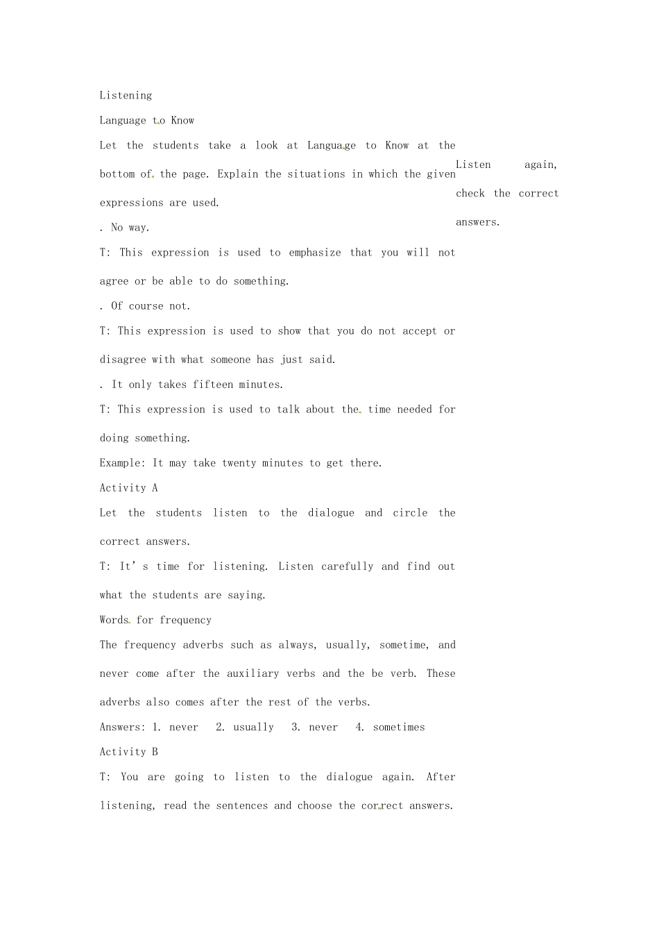 七年级英语下册 Unit 5 Cheap and Fun!Lesson 1教案 教科版_第3页