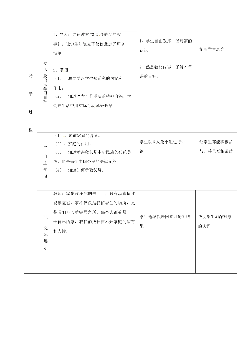 云南省昆明市东川区七年级道德与法治上册 第七课 亲情之爱 第1框 家的意味教案 新人教版_第2页