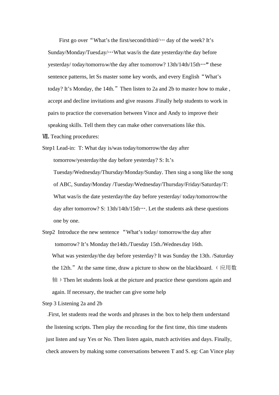 七年级英语下册：Unit 1 Can you come to my party（教案8）鲁教版_第2页