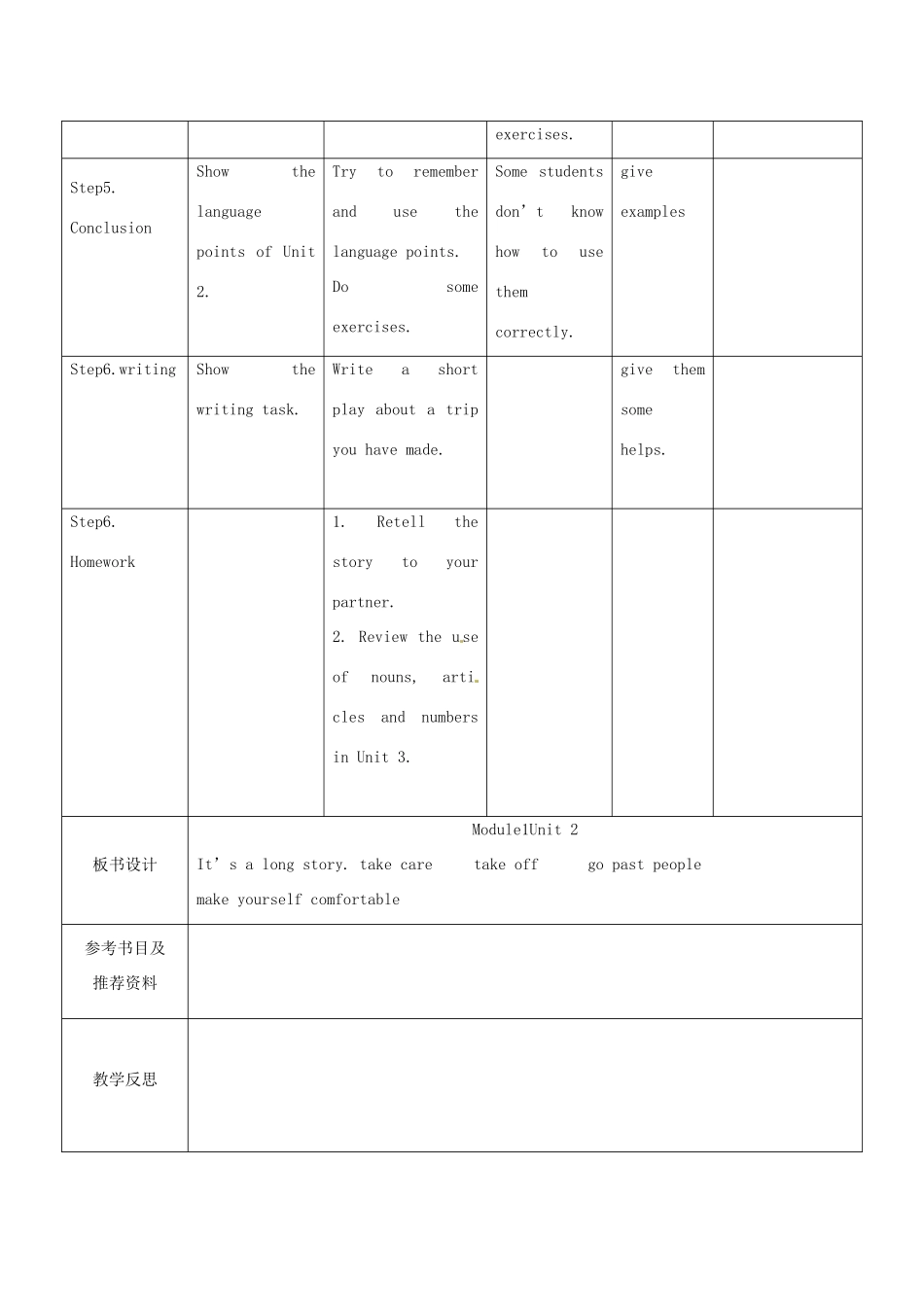 四川省华蓥市九年级英语下册《Module 1 Unit 2 It’s a long story》教案 （新版）外研版-（新版）外研版初中九年级下册英语教案_第3页