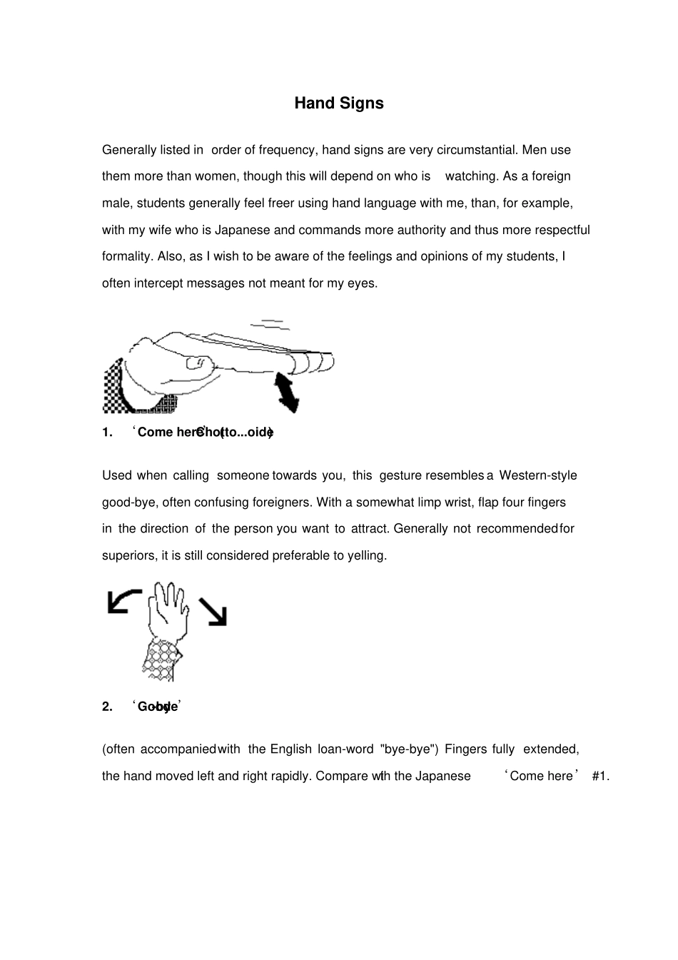 2017-2018学年人教课标高一英语必修4背景资料：Unit4Bodylanguage拓展阅读HandSigns_第1页
