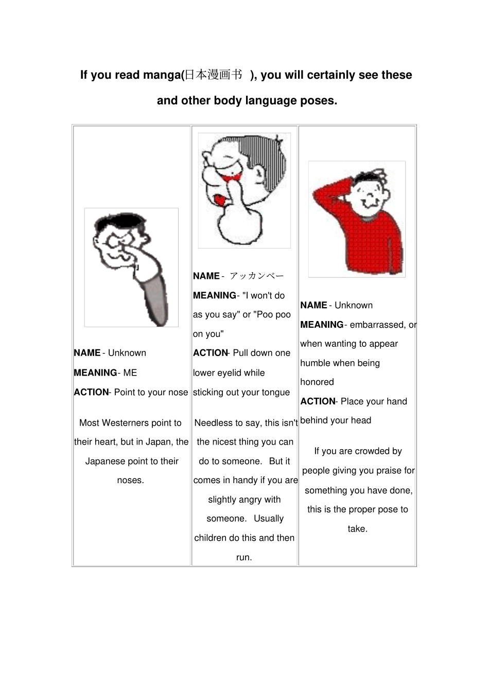 2017-2018学年人教课标高一英语必修4背景资料：Unit4Bodylanguage拓展阅读Ifyoureadmanga_第1页