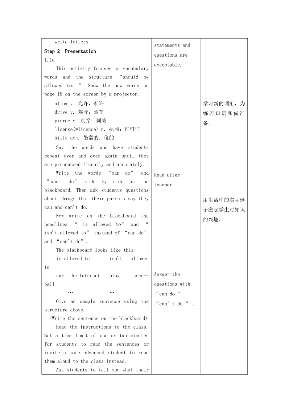 九年级英语全册 Unit 3 Teenagers should be allowed to choose their own clothes教案 人教新目标版-人教新目标版初中九年级全册英语教案_第2页