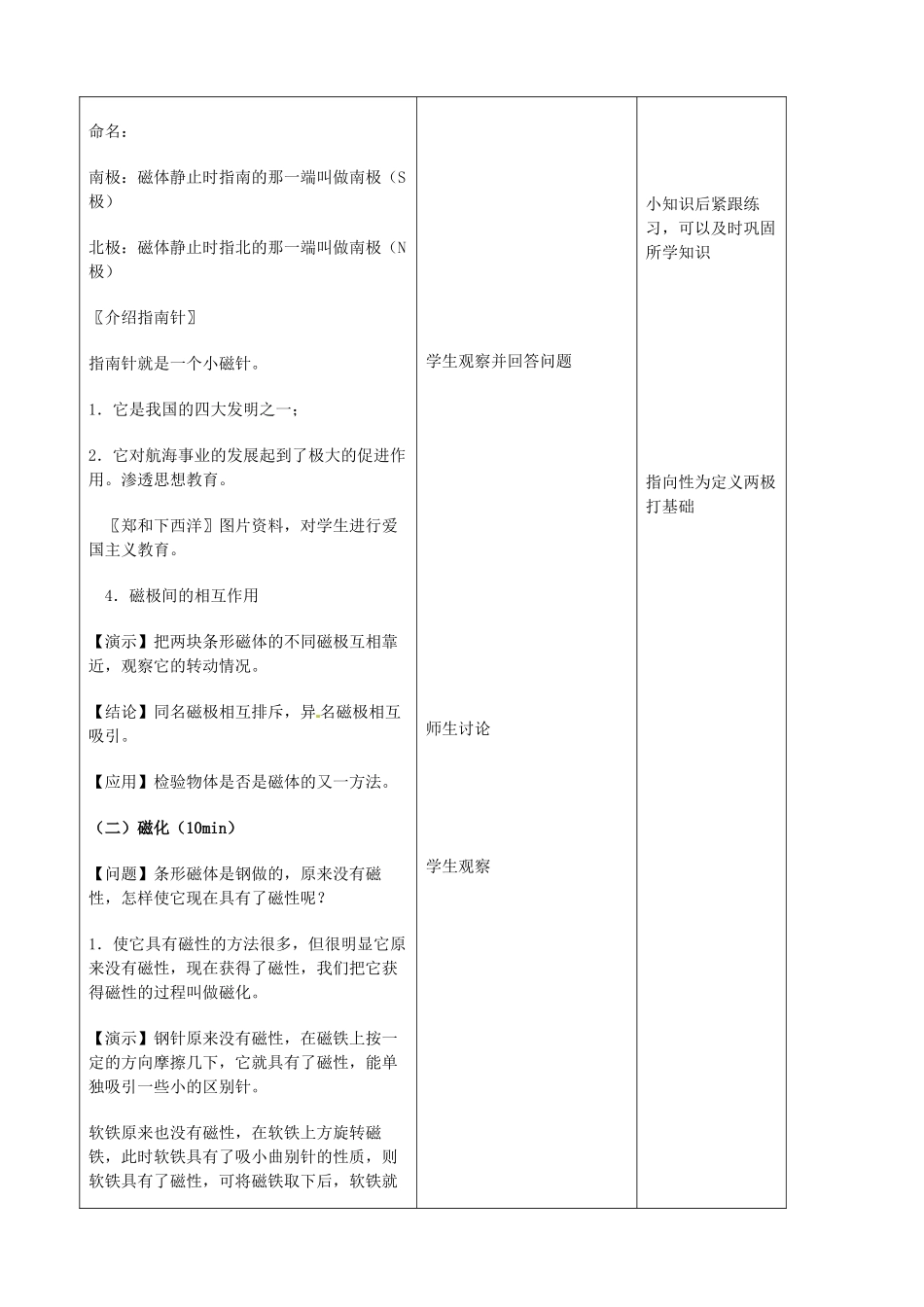 吉林省四平市第十七中学九年级物理全册《20.1 磁现象》教案2 （新版）新人教版_第3页