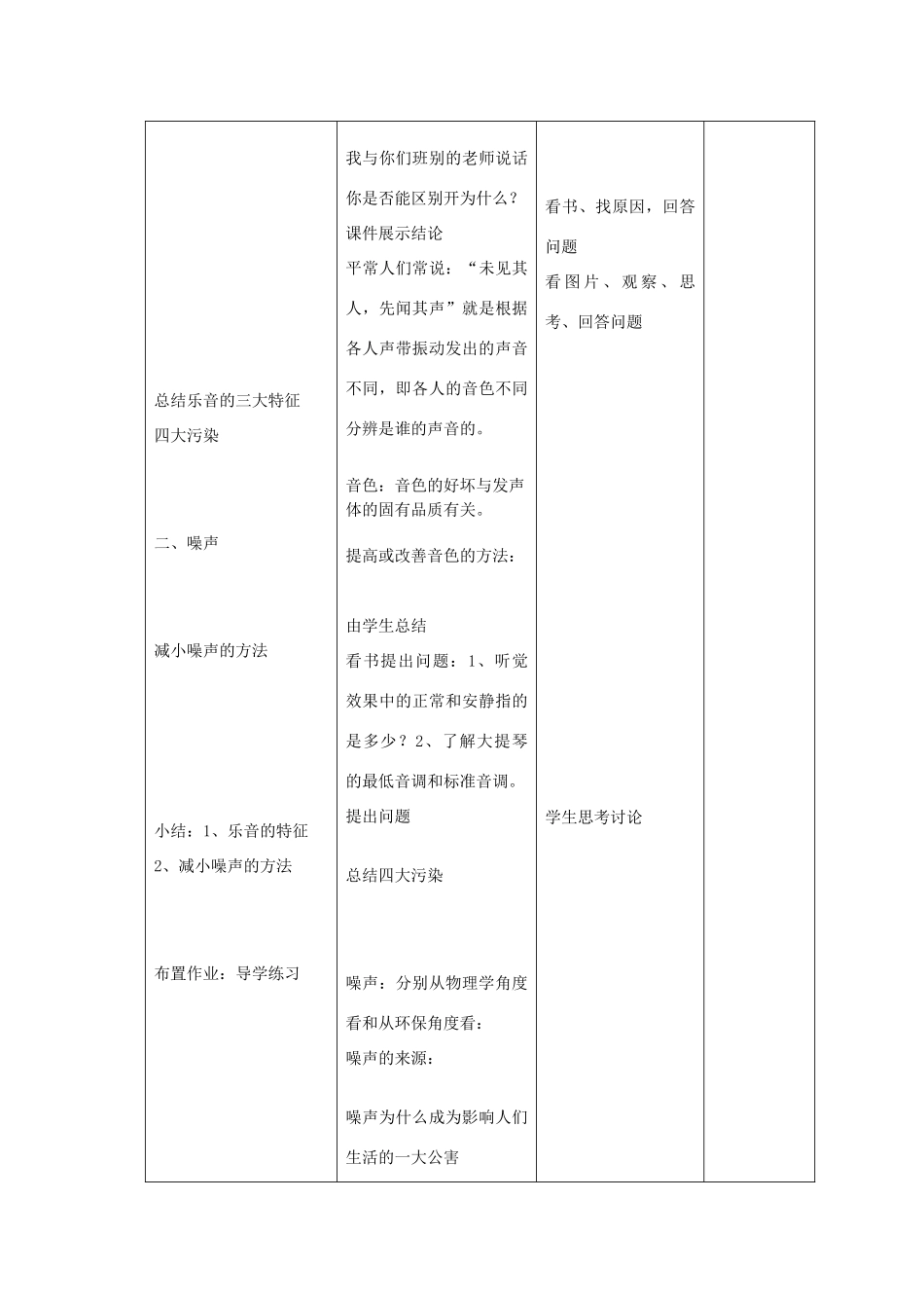 八年级物理上册 第四章 三 噪声与环保教学设计 北师大版-北师大版初中八年级上册物理教案_第3页