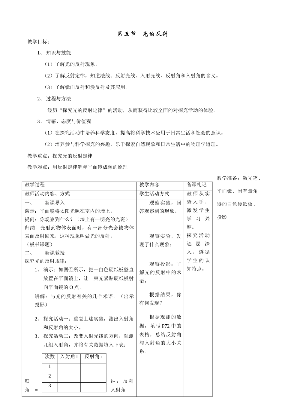 八年级物理苏科版光的反射1_第1页