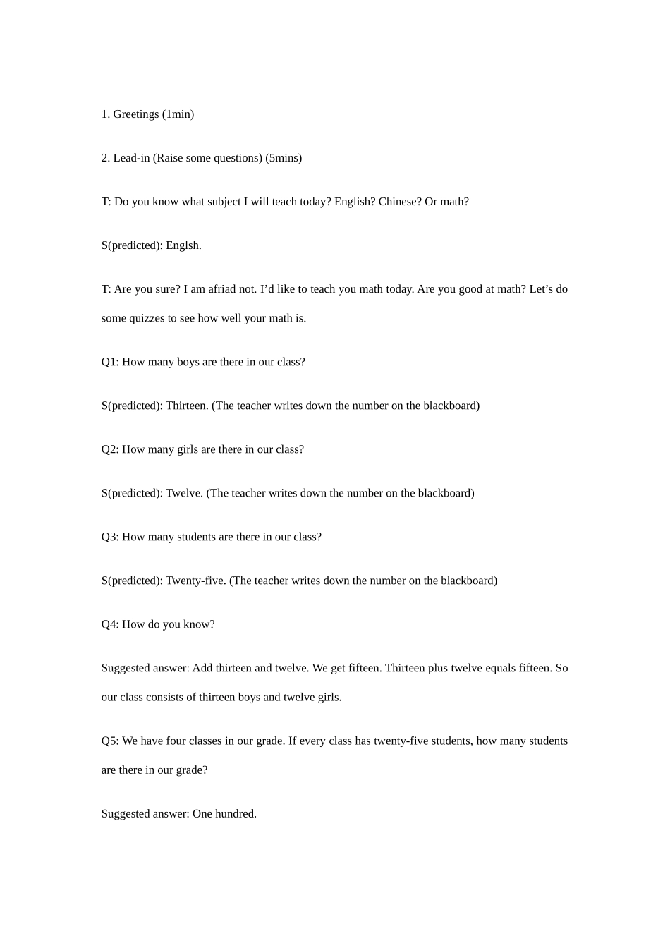 七年级英语上册 Unit4 The World of numbers教案 牛津深圳版_第2页