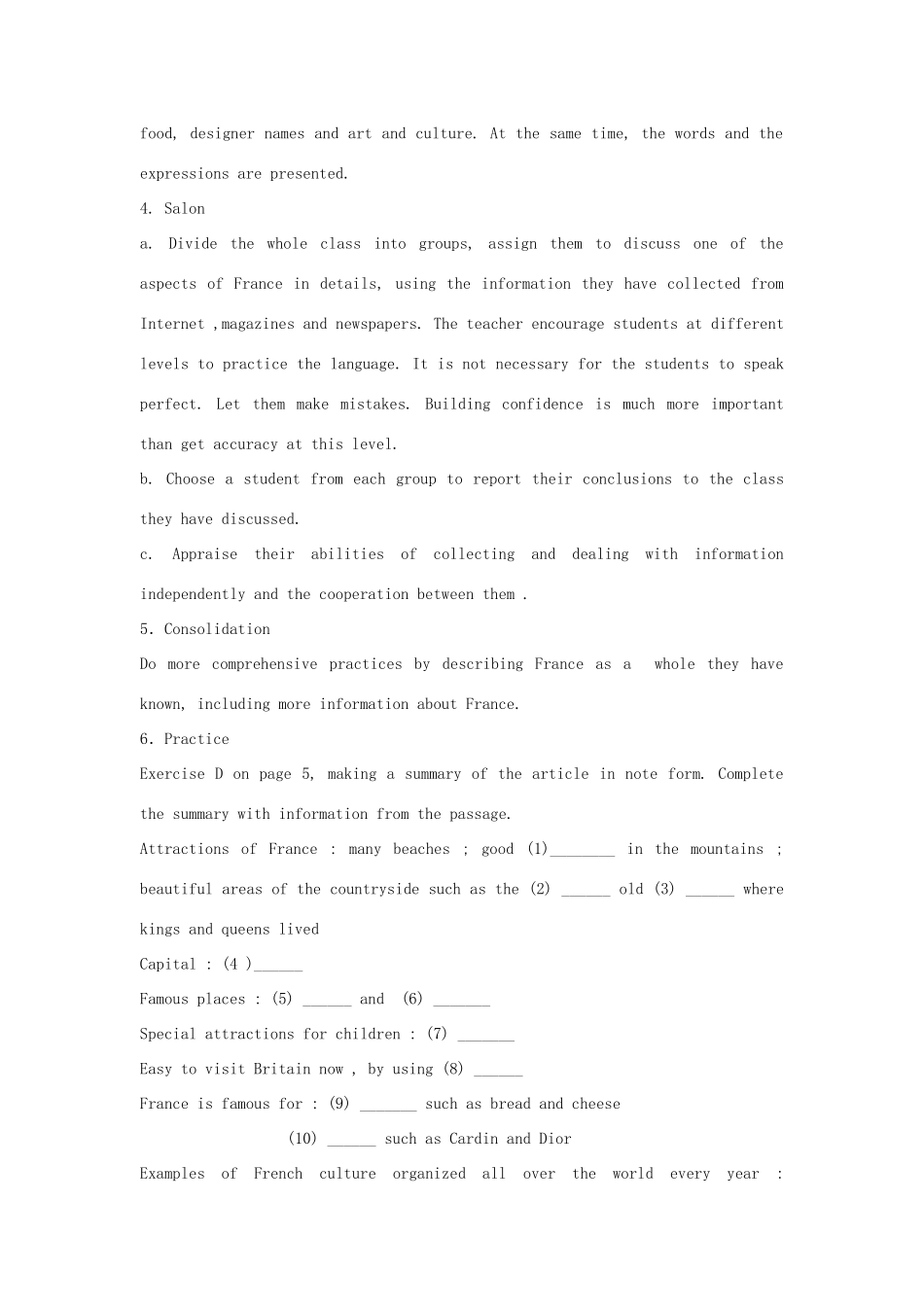 八年级英语下：Chapter 1 France is calling Reading教案沈阳牛津版_第3页