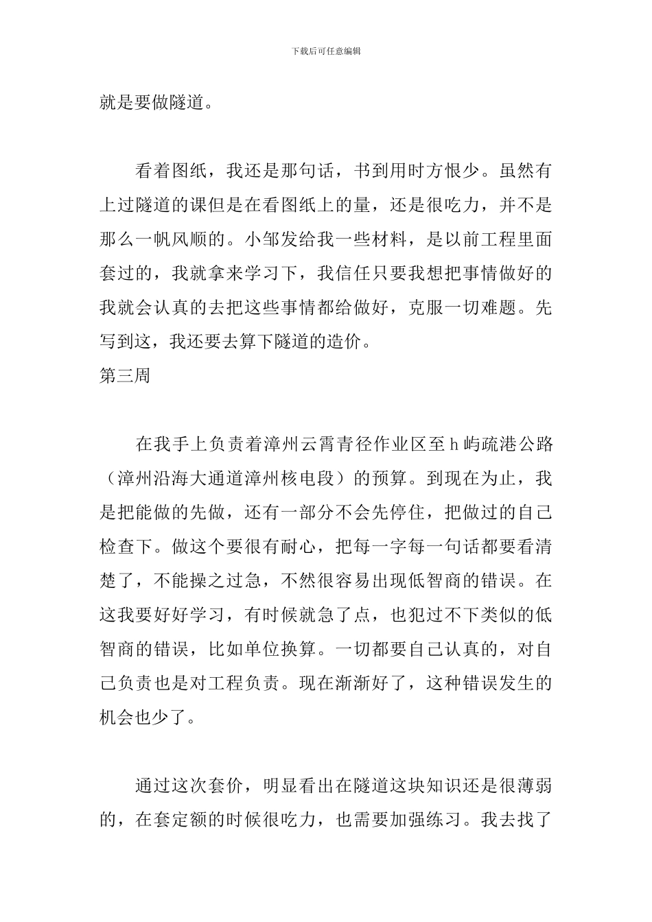 2024预算员实习周记_第3页