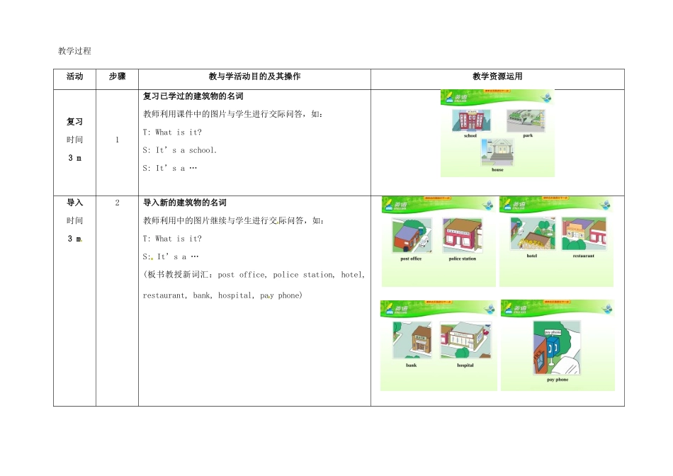 七年级英语下册 Unit 8 Is there a post office near here（第1课时）教学设计 （新版）人教新目标版-（新版）人教新目标版初中七年级下册英语教案_第2页
