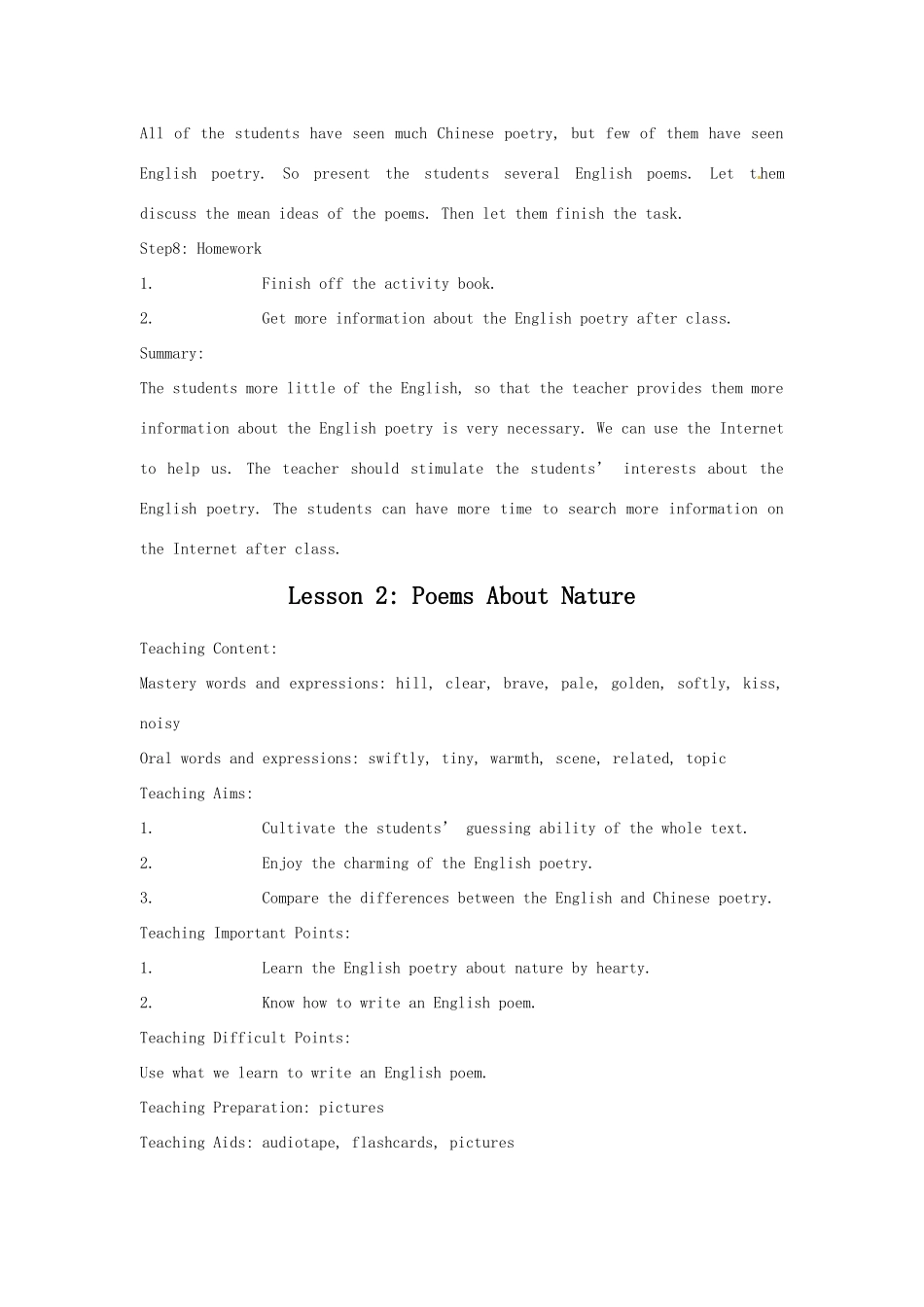 九年级英语下册 Unit 1 You Can write poetry整单元教案 冀教版_第3页