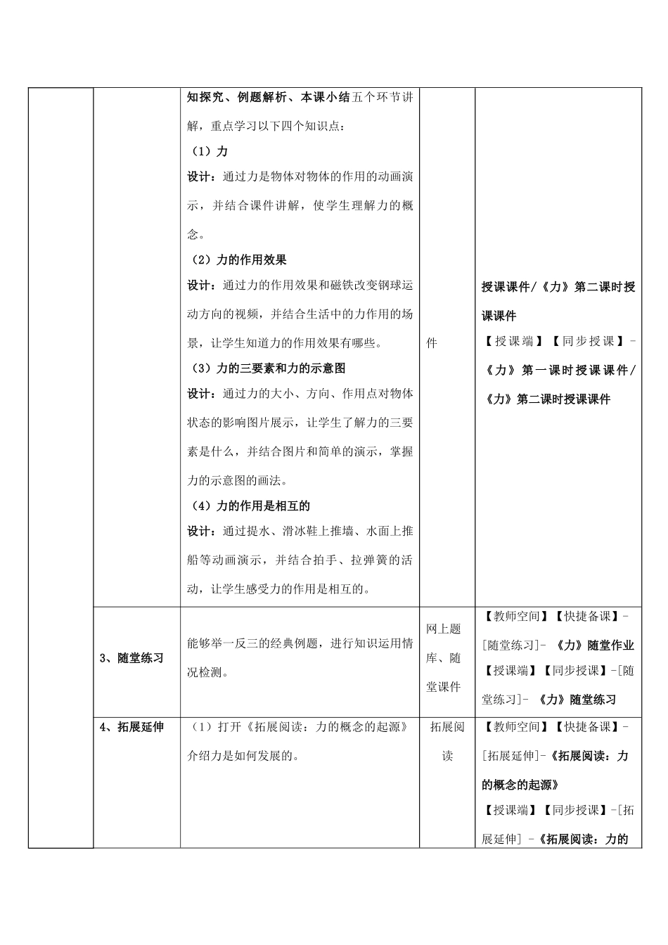 八年级物理下册 第七章 第1节《力》教学应用指导 （新版）新人教版_第2页