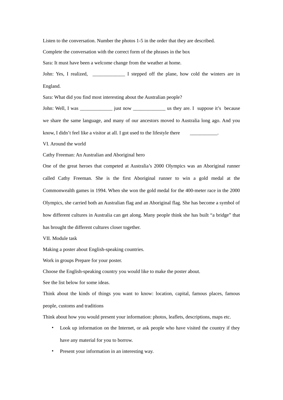 九年级英语上：Module 7 Australia Unit 3 Language in use教案（外研版）_第3页