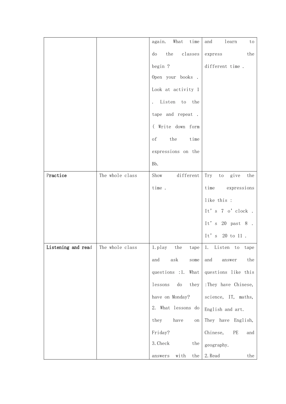 七年级英语上册 Module 5 My school day Unit 1 I love history教学设计 （新版）外研版-（新版）外研版初中七年级上册英语教案_第3页